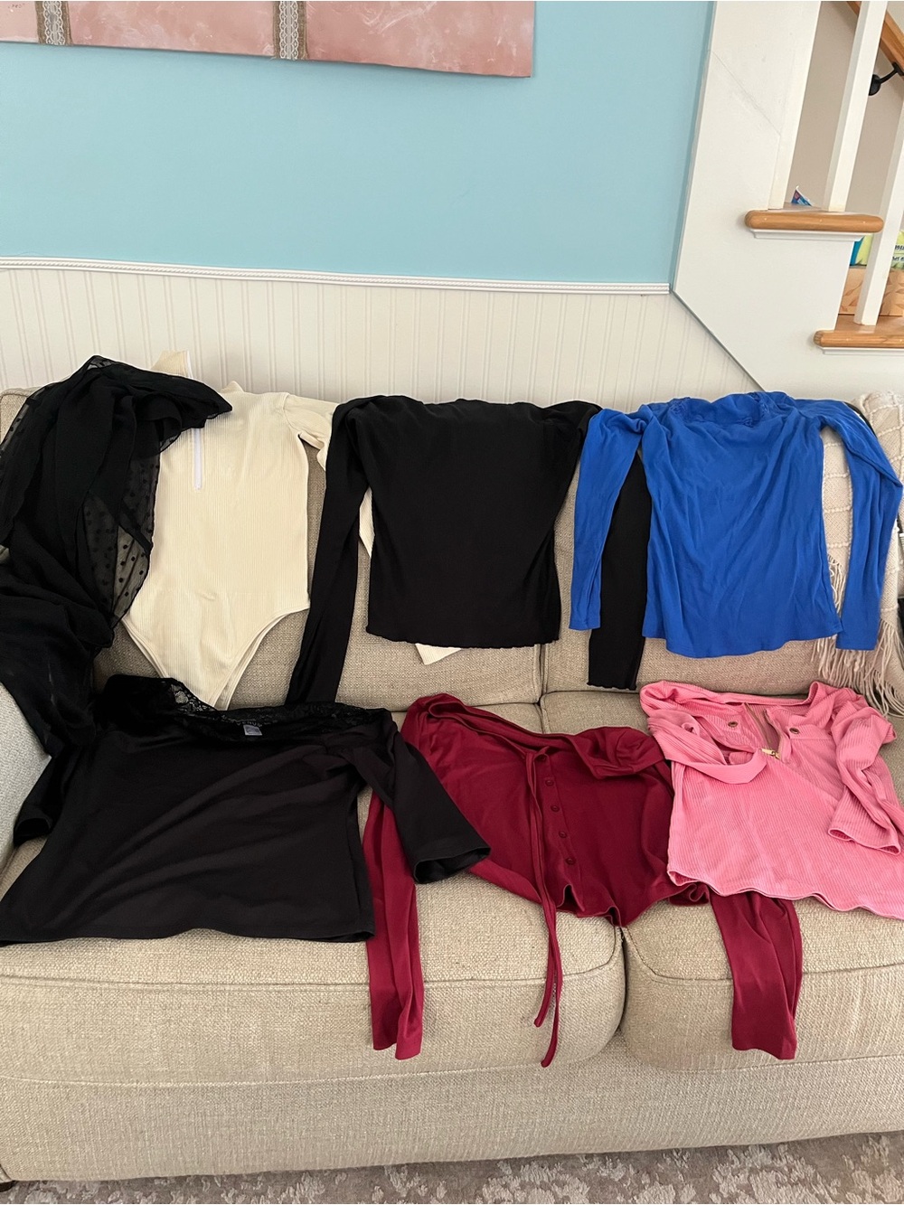 Blue Long-Sleeve Women’s Top and lot of Clothes